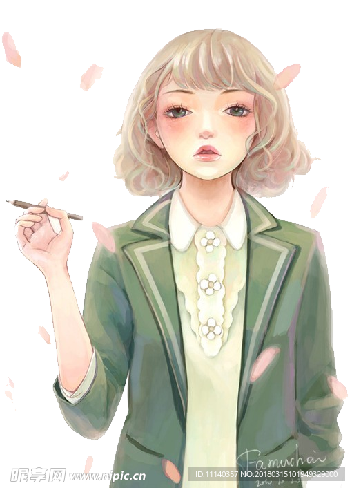 少女手绘