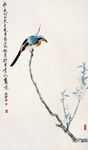 桃花幽禽图片