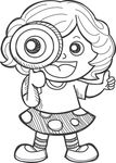 儿童矢量线条画