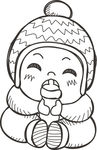 儿童矢量线条画F
