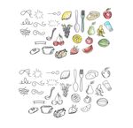 白描手绘蔬菜水果