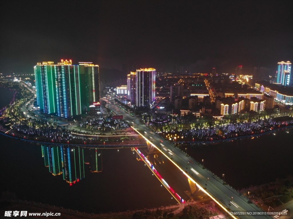 舞水二桥夜景