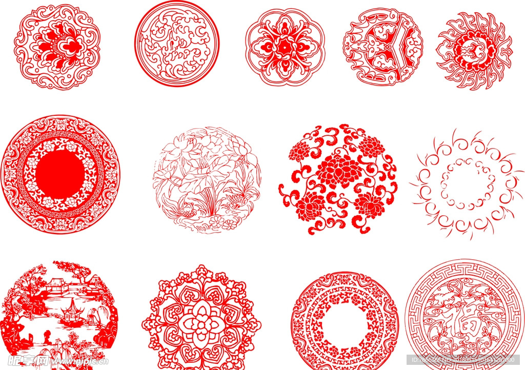 中国风传统圆形图案