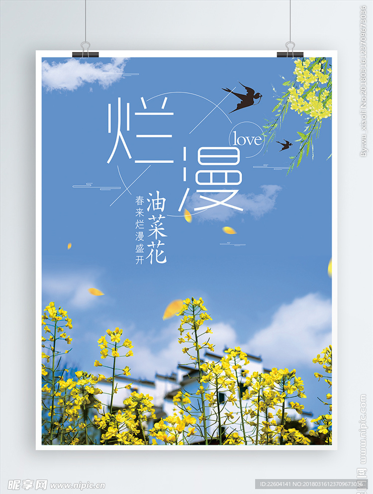 清新油菜花旅游海报