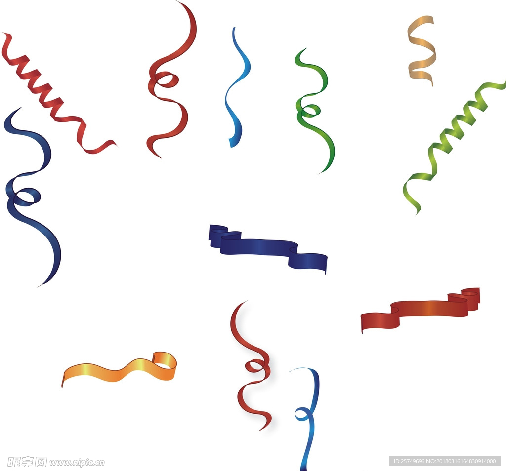 喜庆彩带矢量素材