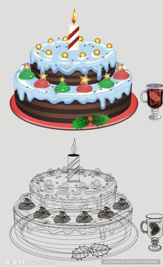 生日蛋糕矢量素材