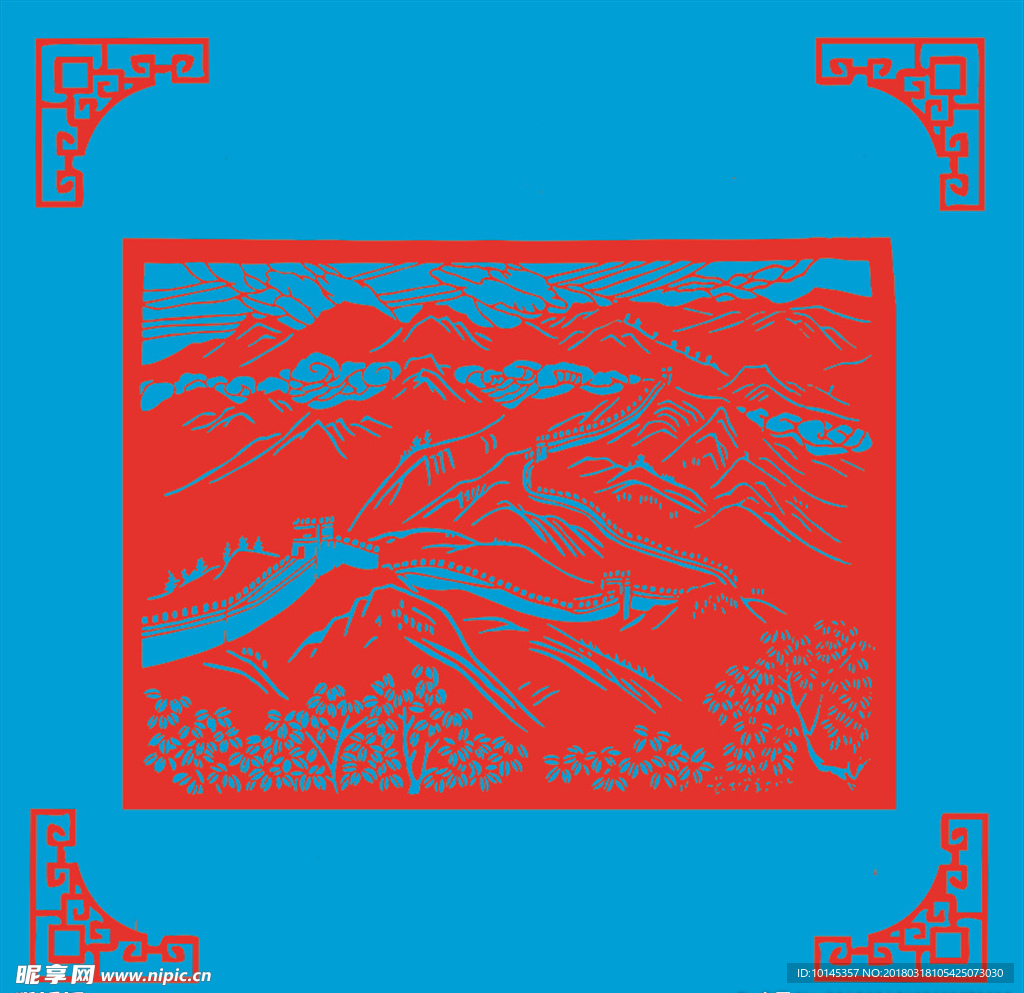 长城剪纸