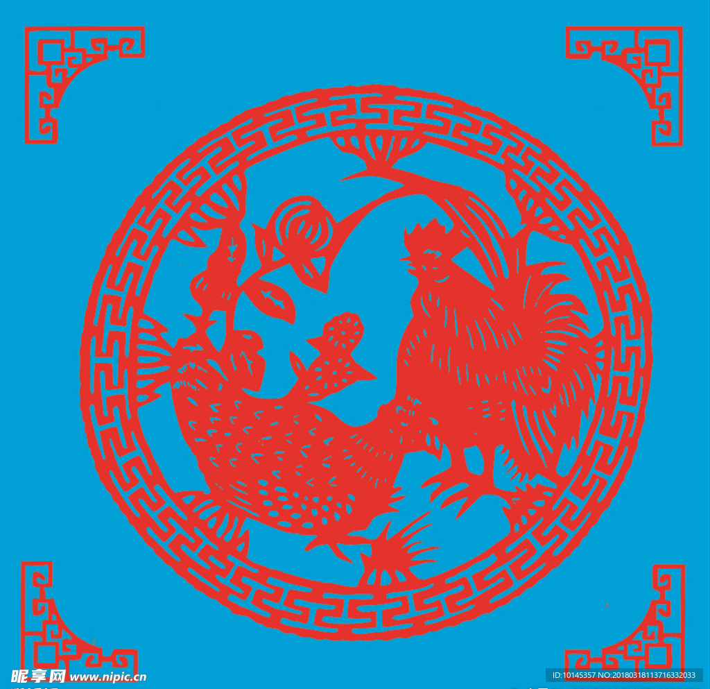 鸡剪纸