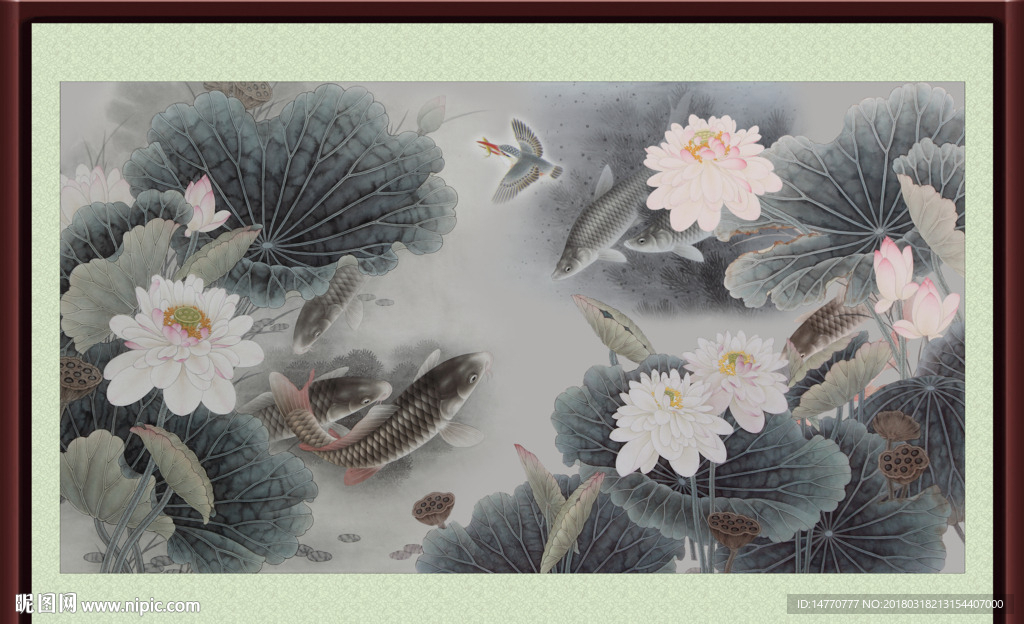 荷花水墨图