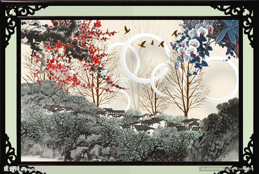 国画梅花