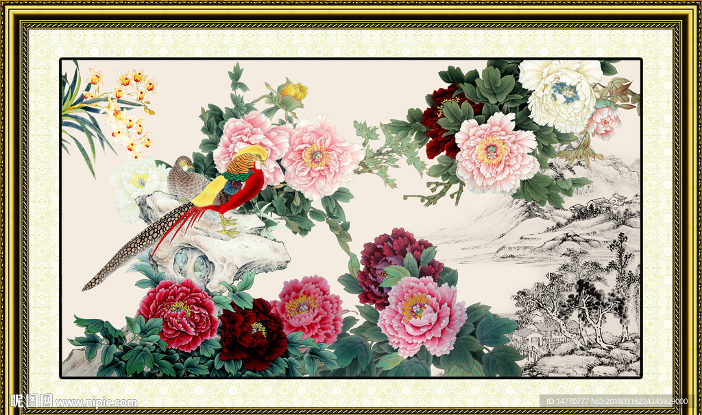 国画牡丹