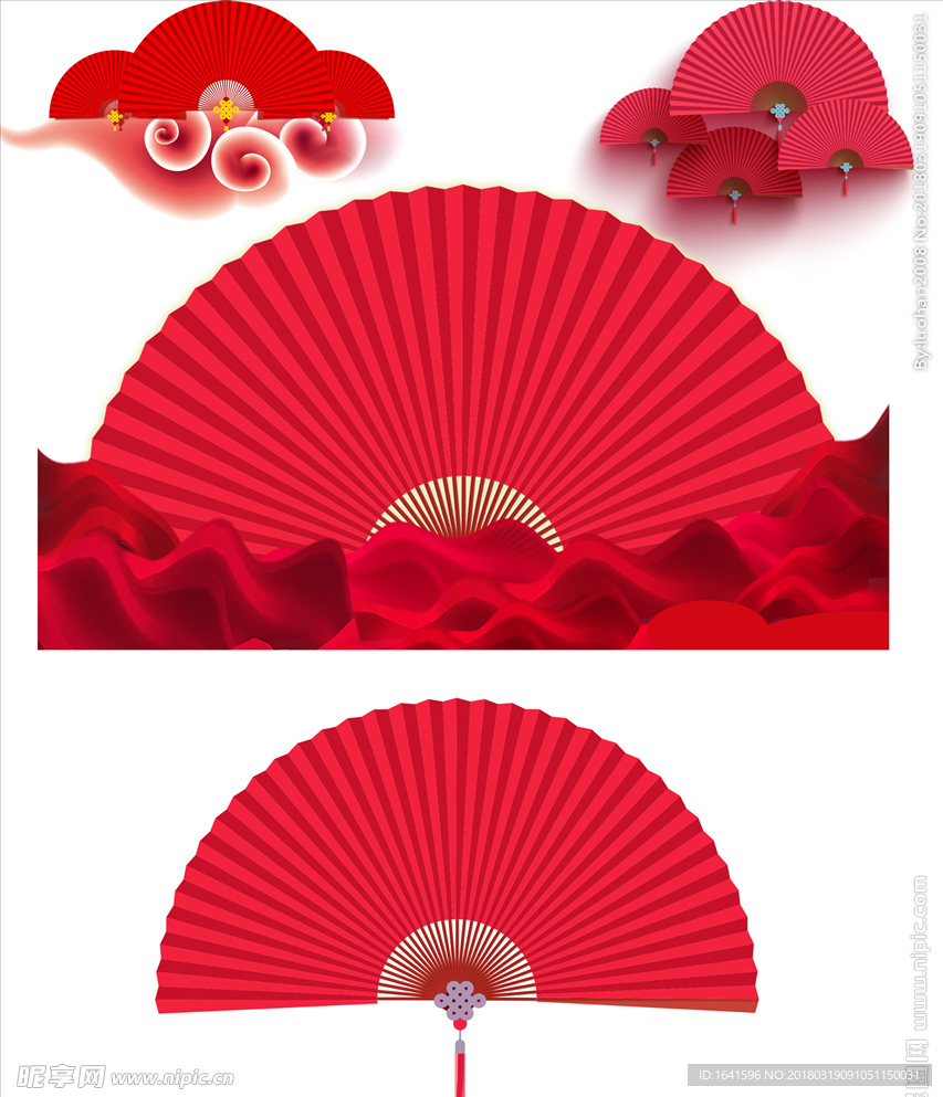 红色扇面