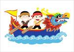 卡通端午节龙舟比赛插图