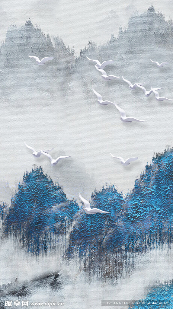 新中式水墨山水画