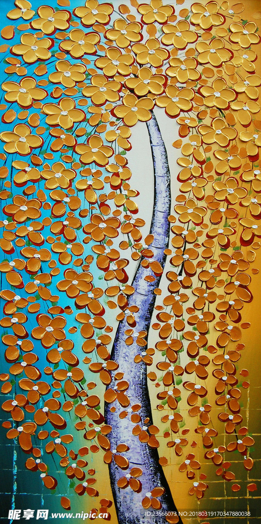 发财树抽象油画