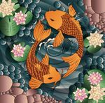 日本传统和风鲤鱼图案包装