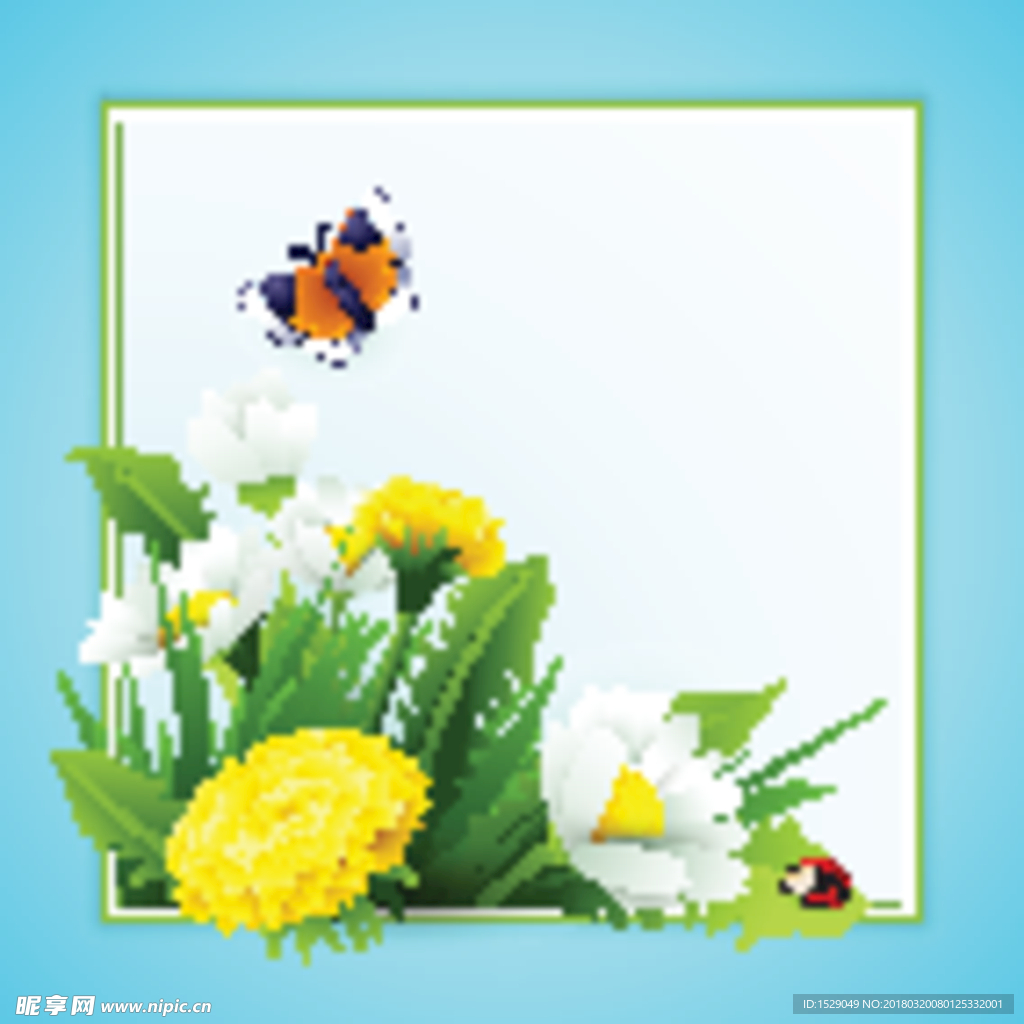 春天花边框