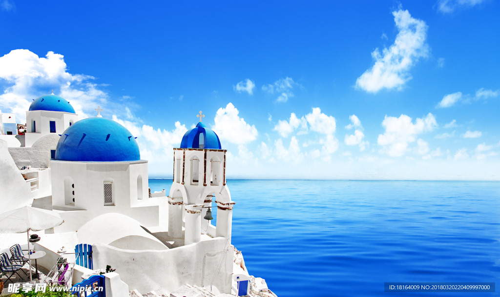 3D地中海主题电视沙发背景墙