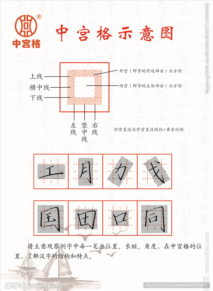 中宫格示意图