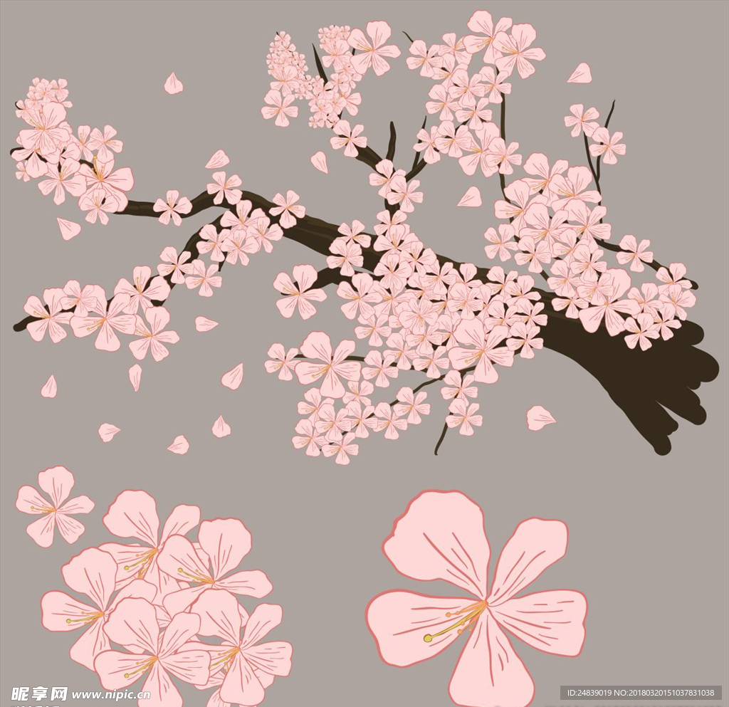 春天桃花节樱花PSD