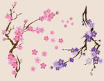矢量桃花枝