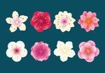 抽象矢量桃花樱花图案