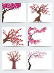 矢量桃花树素材
