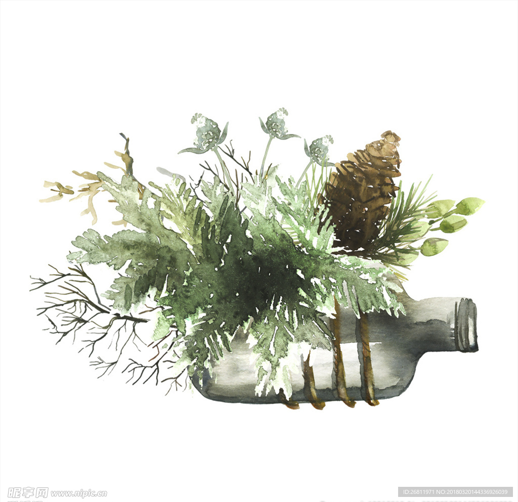 手绘唯美花束
