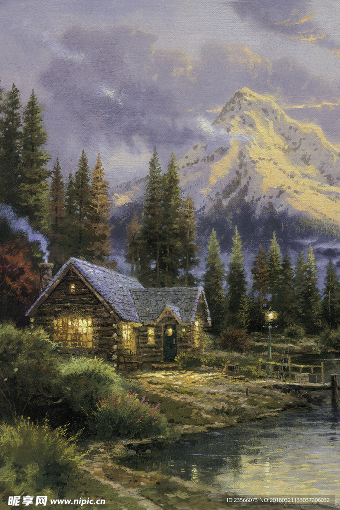 山村风景森林装饰画