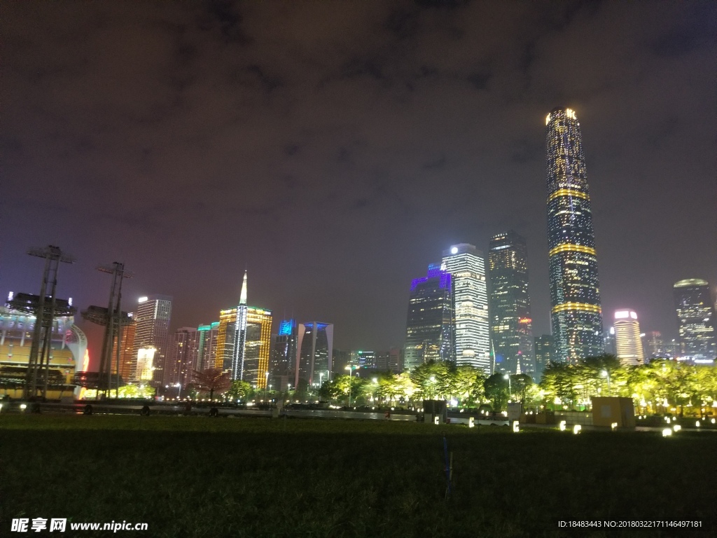 广州夜景 CBD  大厦