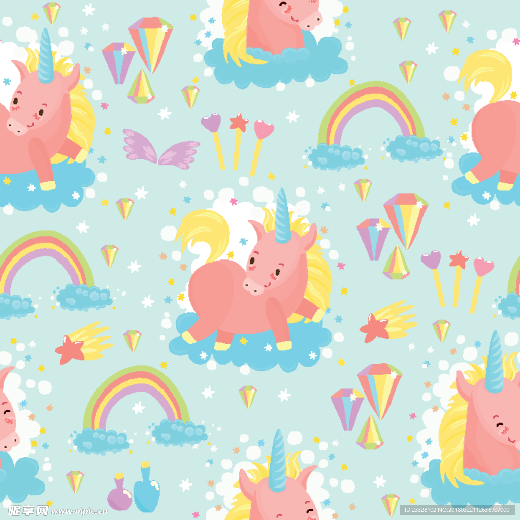 卡通无缝印花图案