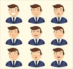 创意商务男子表情矢量