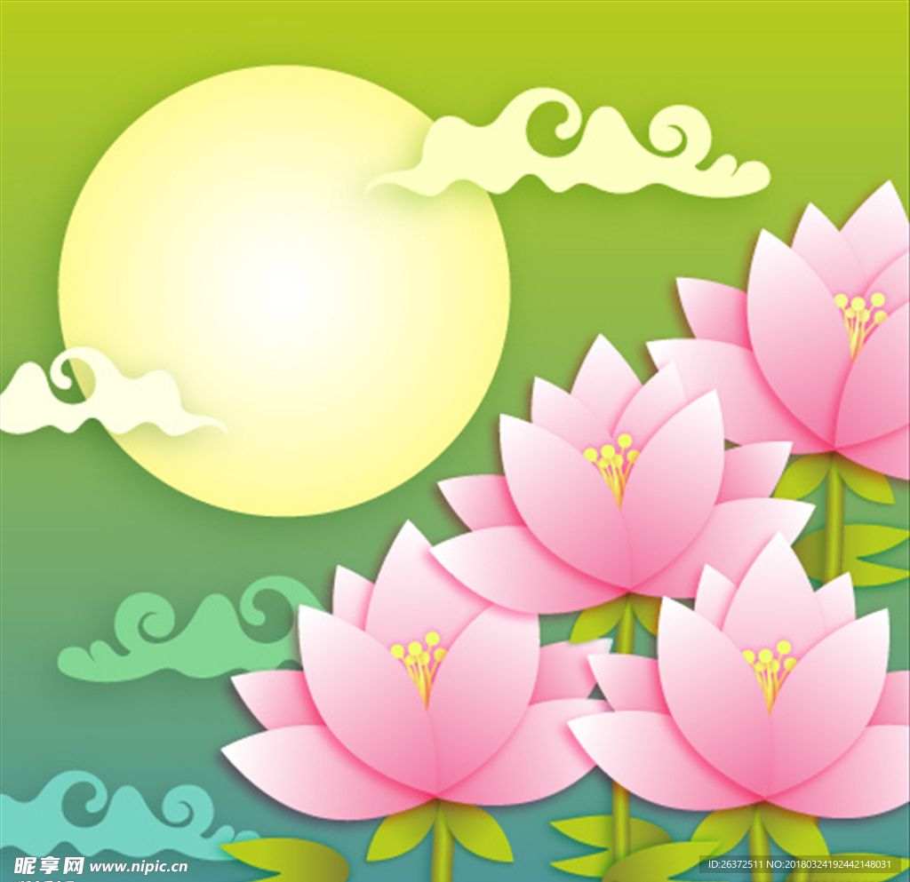 剪贴画荷花
