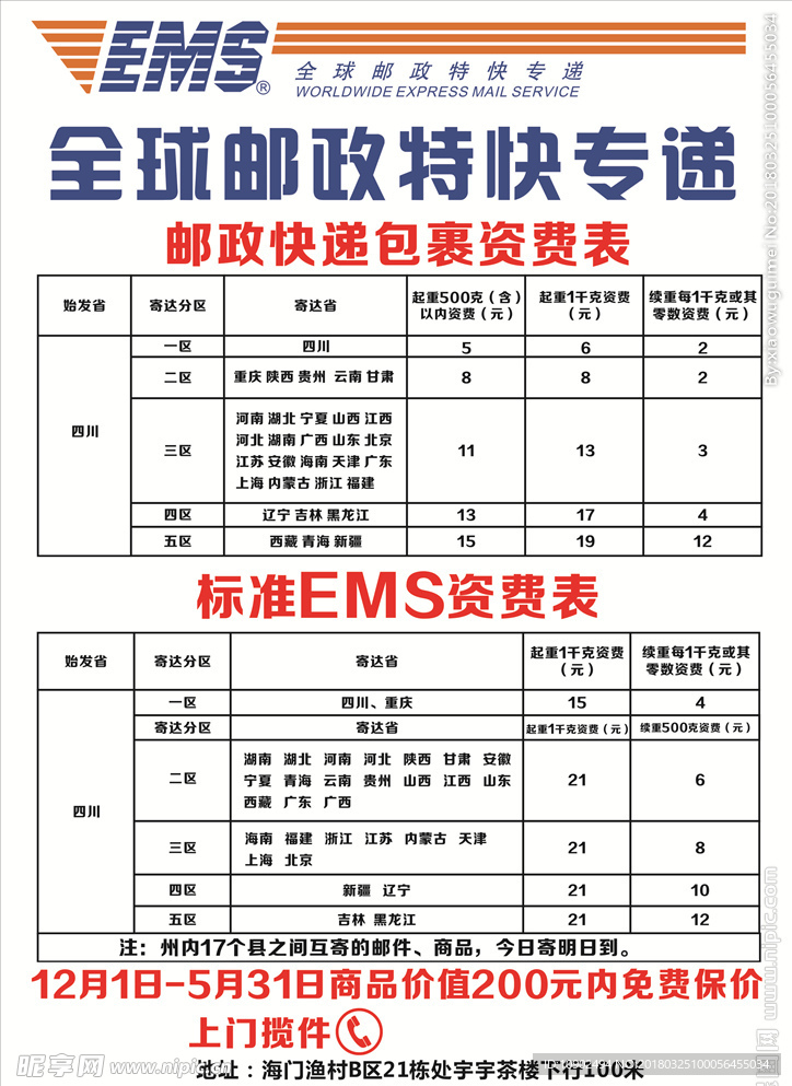 邮政快递宣传单