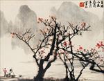 中国风水墨桃花