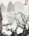 中国风山水水墨国画