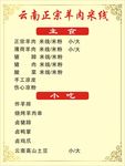 价格表