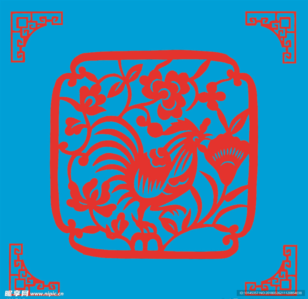 鸡剪纸