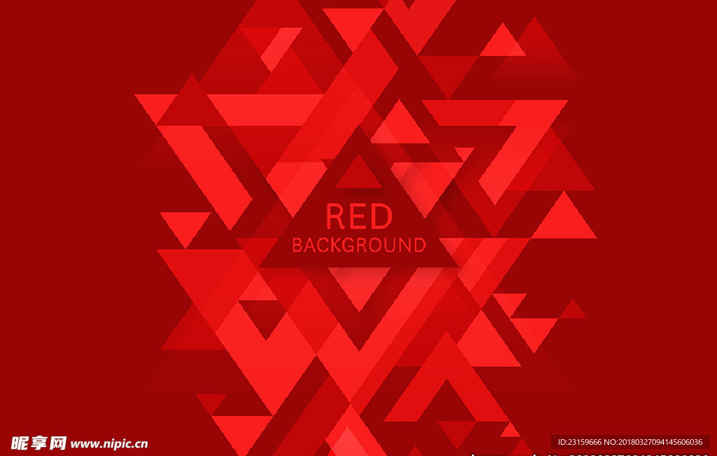 红色平面三角形抽象背景