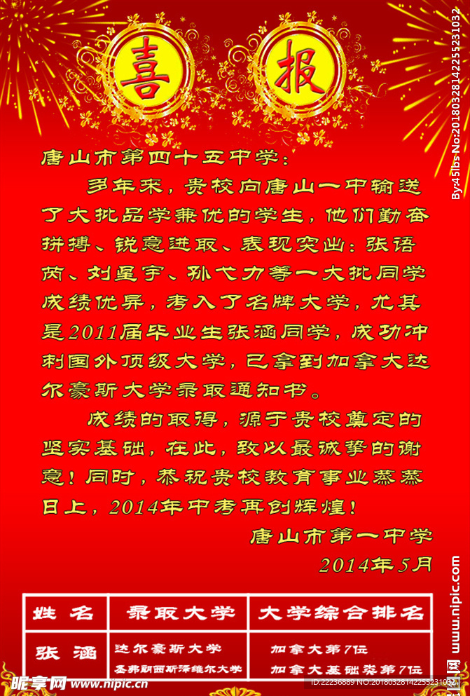 喜报