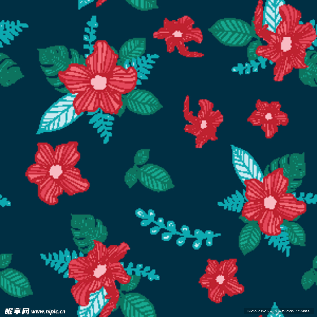 植物无缝印花图案