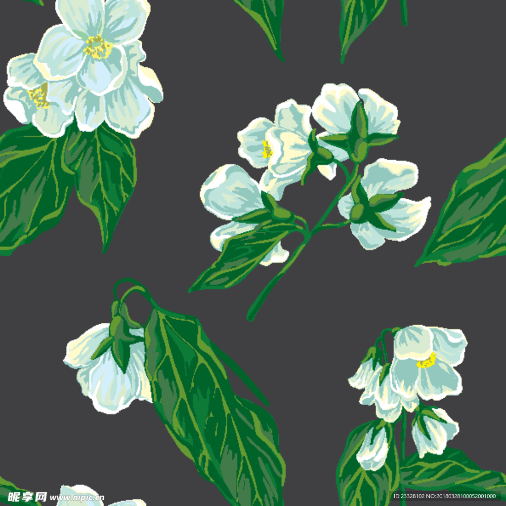 植物无缝印花图案