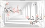 玉兰立体背景墙