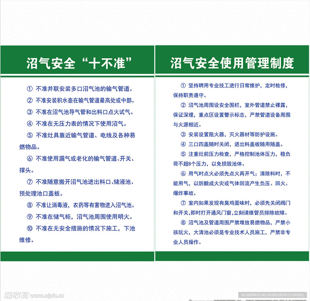 沼气使用制度牌