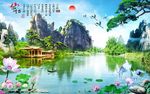 江南风景画背景墙