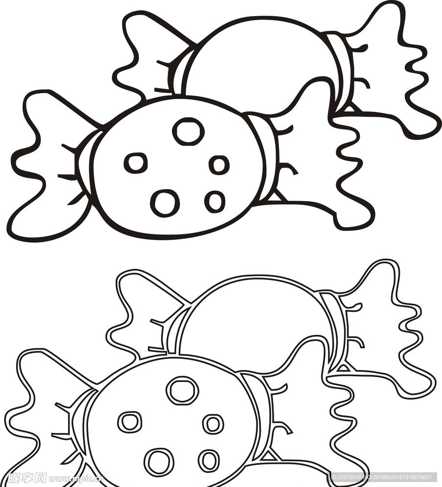 简笔画糖果