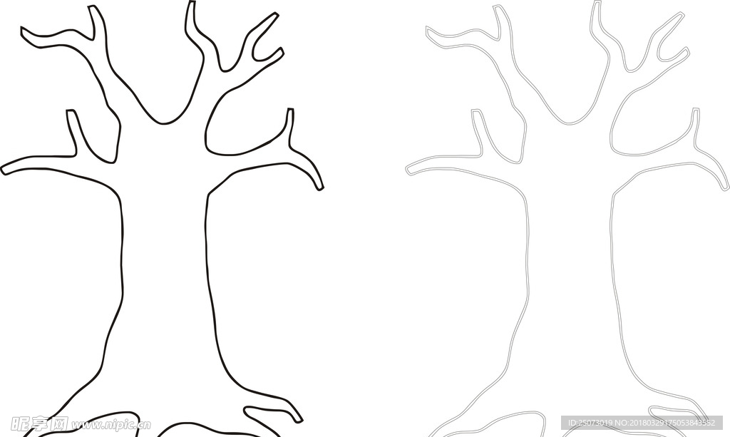 简笔画树根
