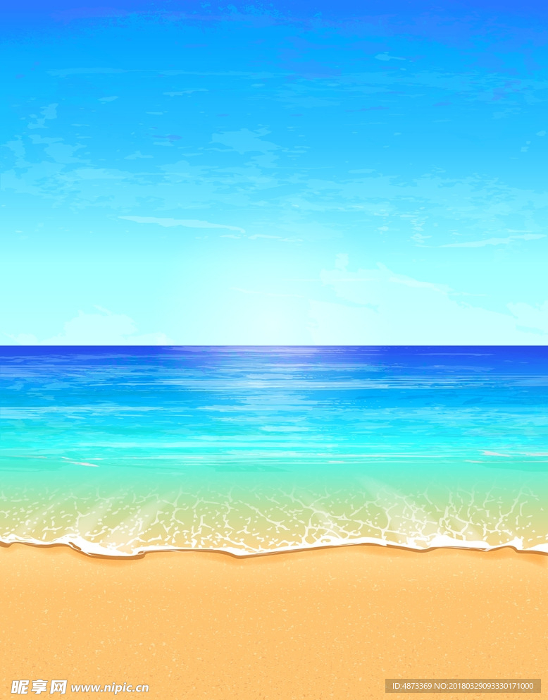 矢量海景沙滩