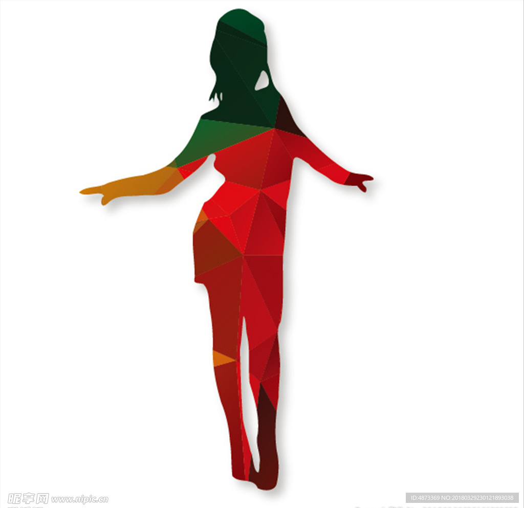 矢量彩色女性