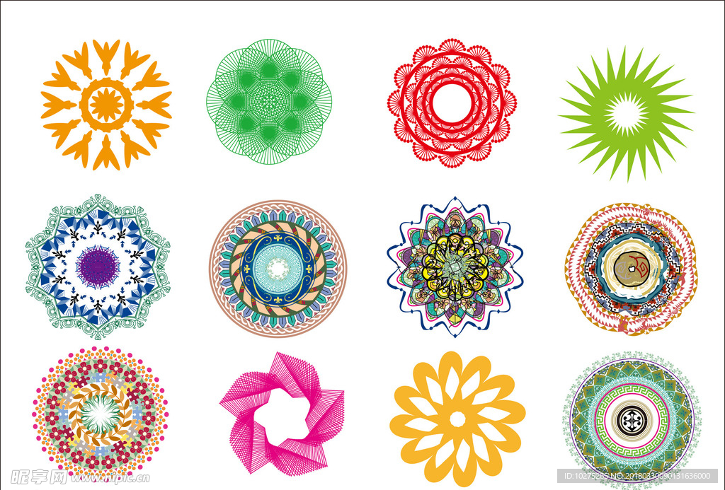 花纹手绘矢量图
